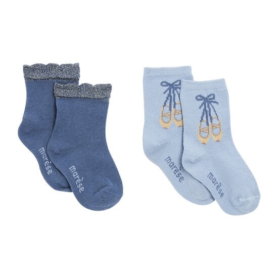 Bleu Ballerine Lot de 2 chaussettes  25/26 de Marèse