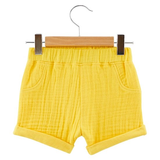 Short mousseline Little Friends Jaune 6 mois de P'tit bisou