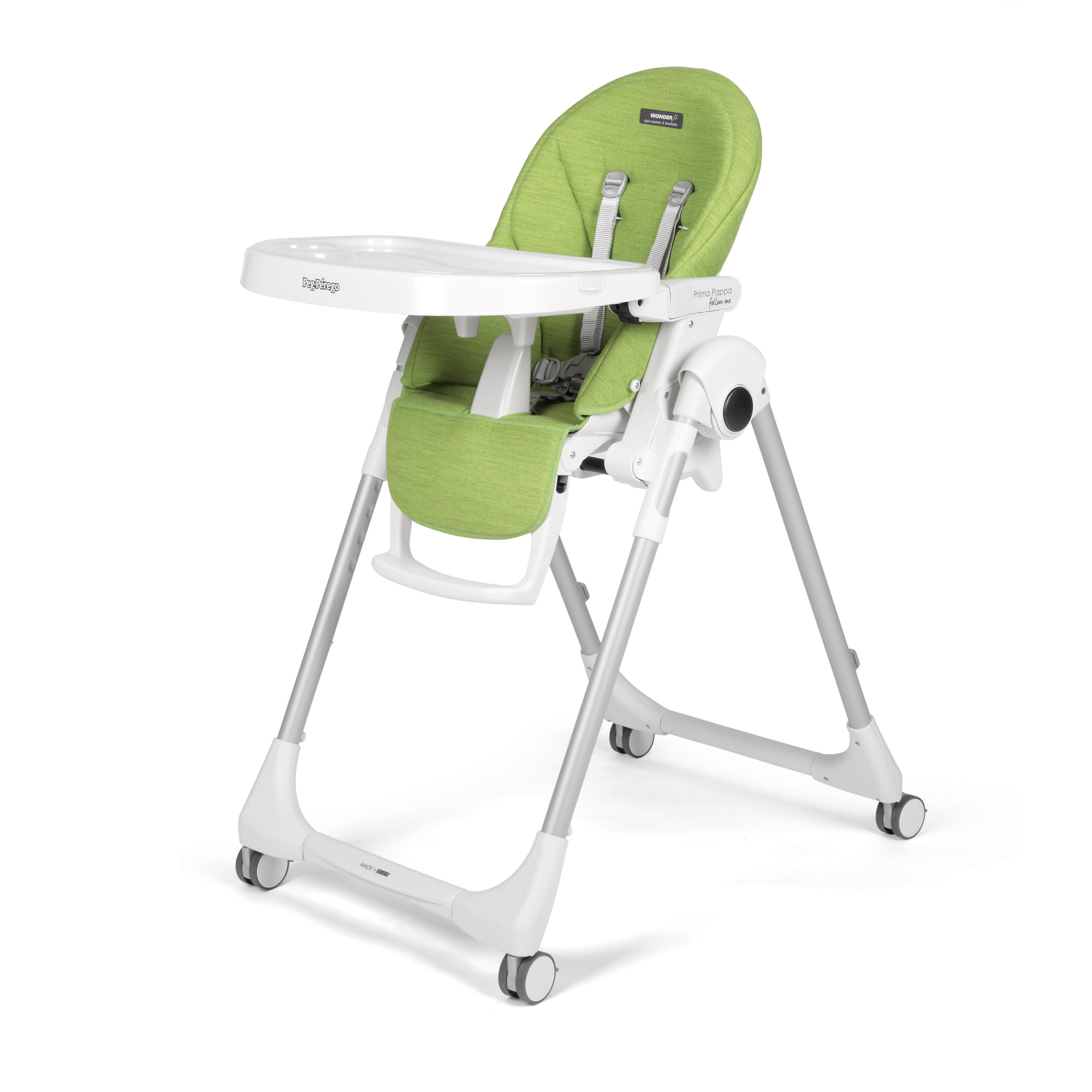 Chaise Haute Prima Pappa Follow Me Wonder Green De Peg Perego Chaises Hautes Reglables Aubert