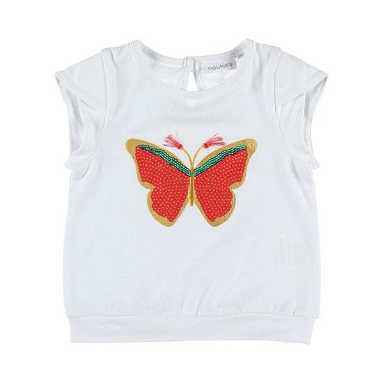 T-shirt Papillon collection Peps Girl Blanc 6 mois de Noukies