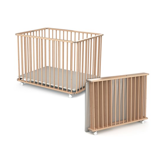 Parc Pliant Webaby 70x100 Cm Hetre Verni Gris De At4 Parcs En Bois Aubert Belgique