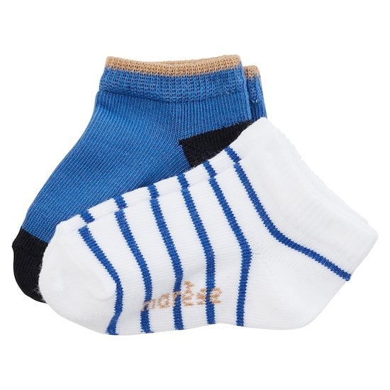 Lot 2 paires de chaussettes Bleu / Ecru-bleu 17/18 de Marèse