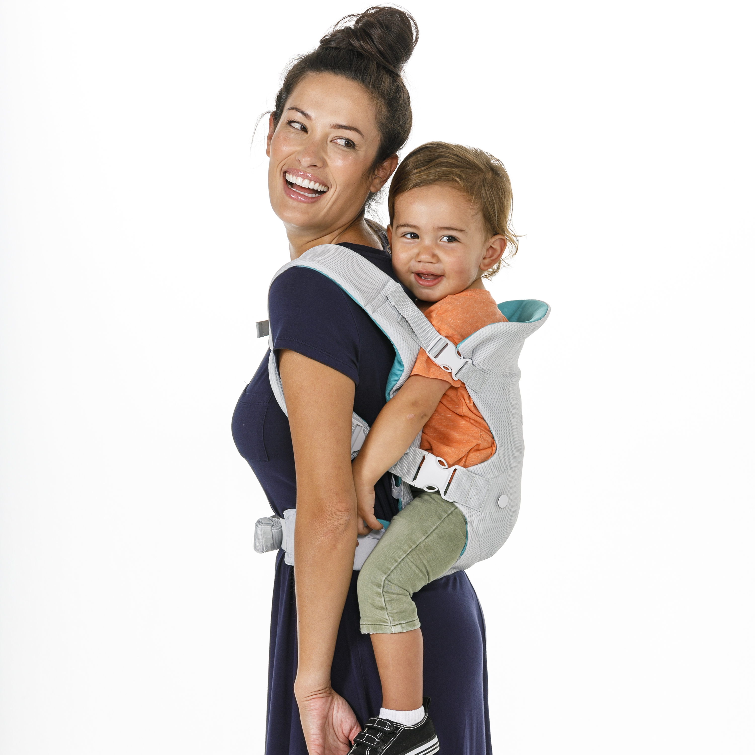 Porte Bebe Flip Ergo 4 En 1 Convertible Air Gris Et Bleu Mesh De Infantino Porte Bebe Ventral Aubert