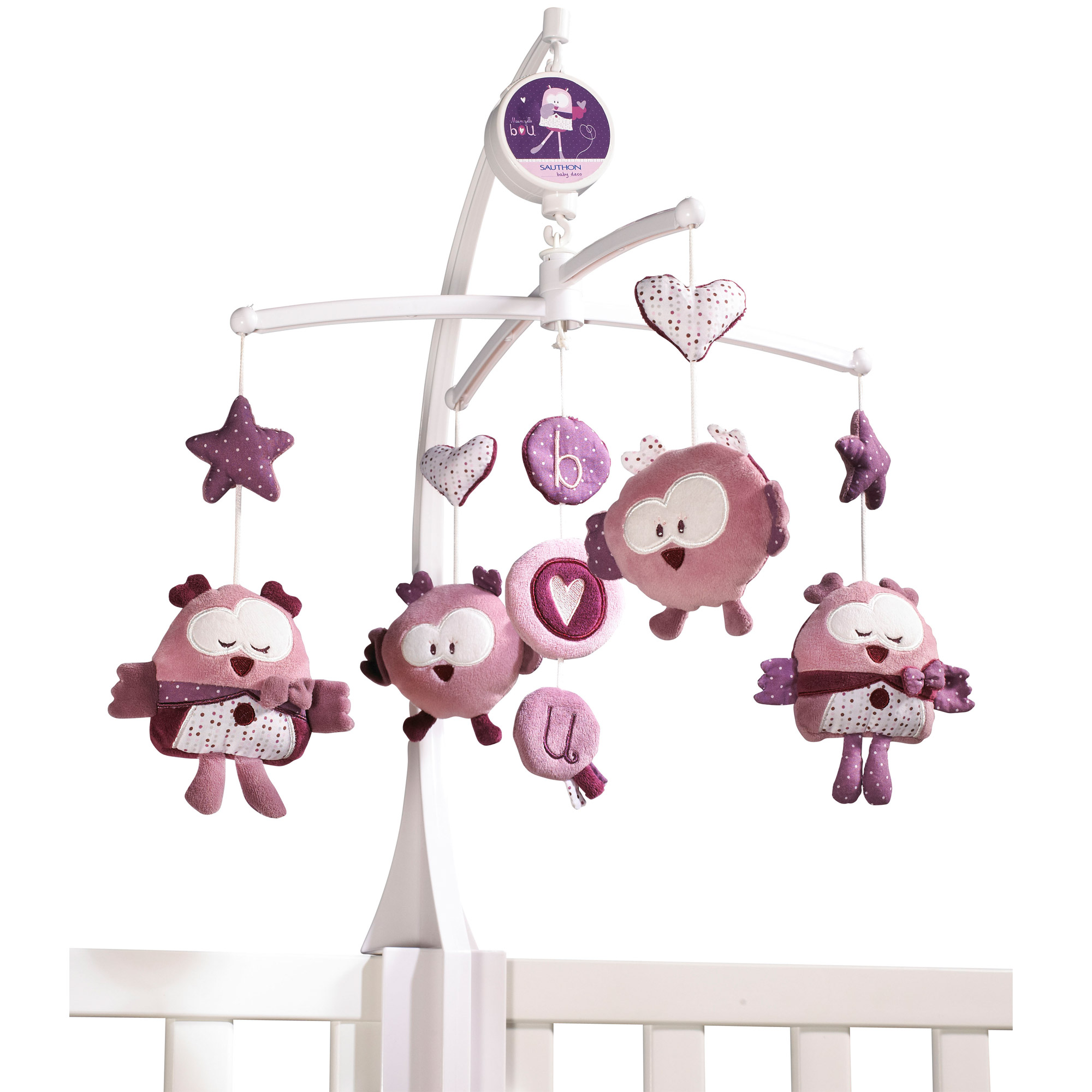 Mam Zelle Bou Mobile Musical Violet De Sauthon Baby Deco Mobiles Aubert