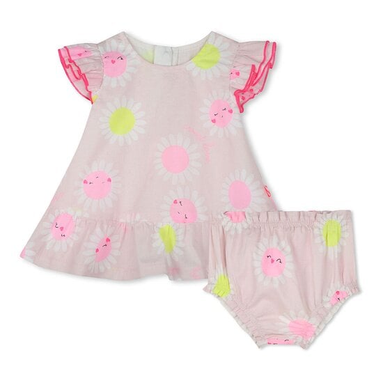 Ensemble Robe + bloomer en coton Rose  de Billieblush