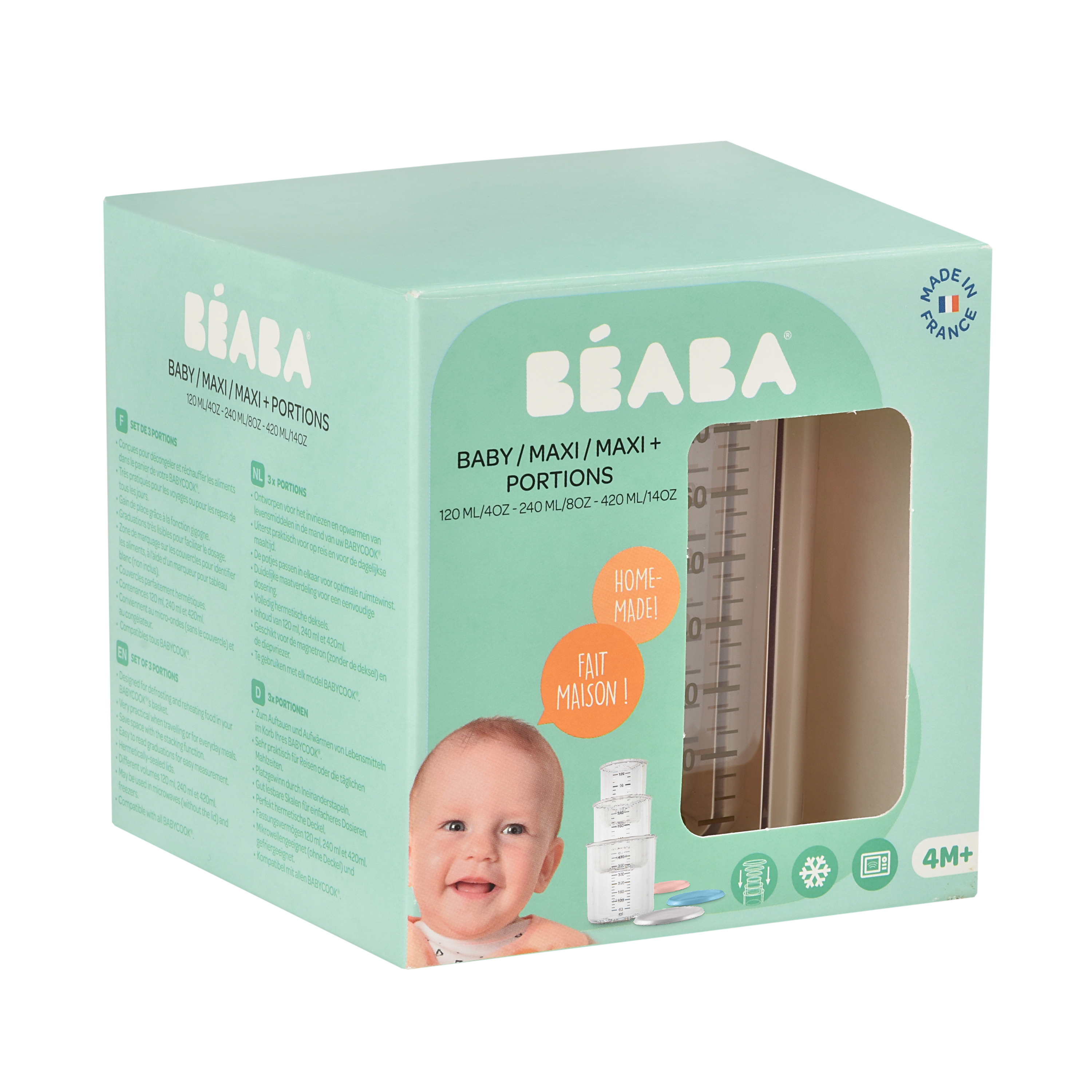 BEABA Maxi Portion Tritan, Pot de conservation bébé, plastique