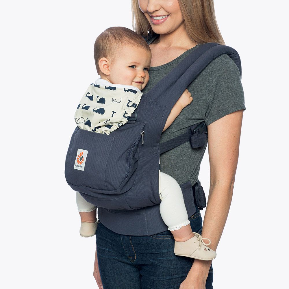 Porte Bebe Original Bleu Baleine De Ergobaby Porte Bebe Ventral Aubert