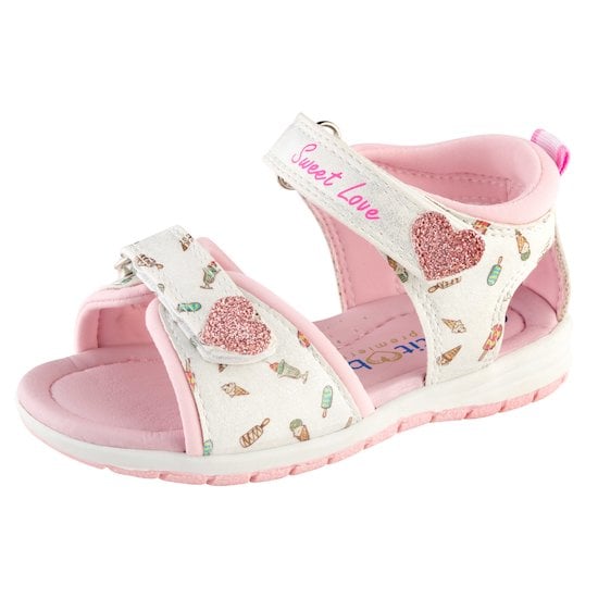 Sandales fantaisie Rose/Blanc 24 de P'tit Bisou premiers pas