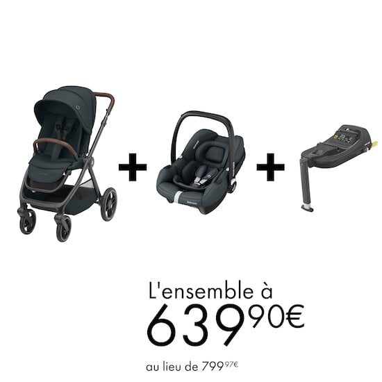 Offre Maxi-Cosi : Poussette Oxford + siège auto Cabriofix + base Cabriofix à 639,90€ au lieu de 799,97€   de Maxi-Cosi