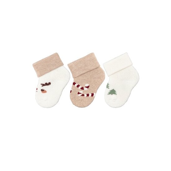 Pack de 3 chaussettes nouveau-né motif de Noël  0 mois de Sterntaler