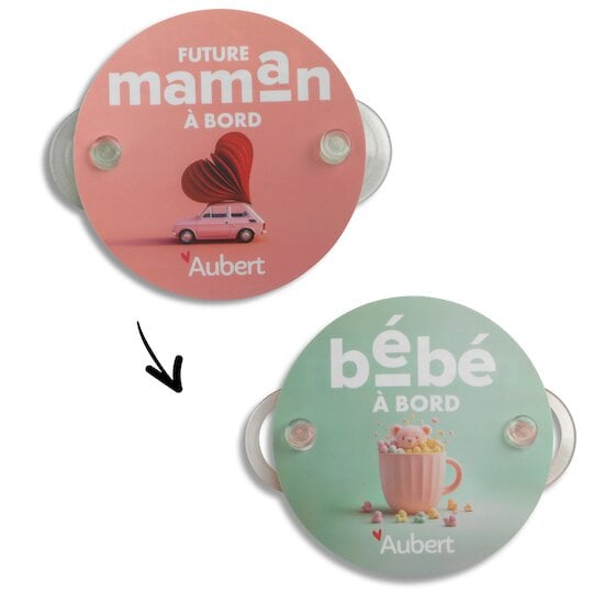 Bébé à bord / Future maman à bord réversible   de Aubert concept