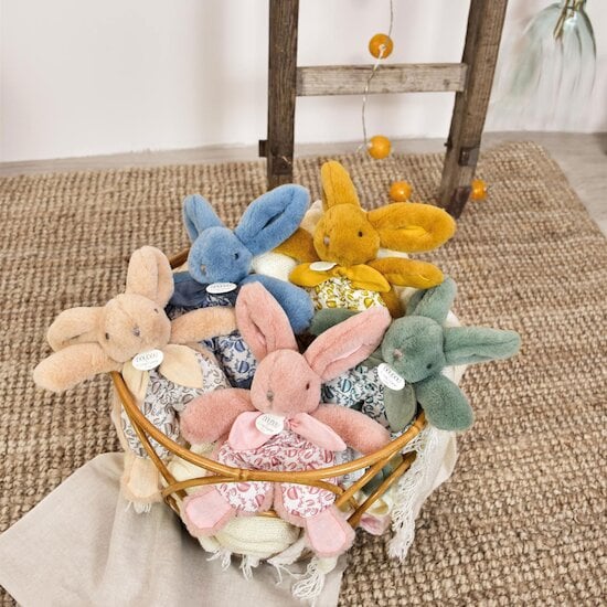 Doudou plat Lapin DOUDOU® Rose  de Doudou et Compagnie