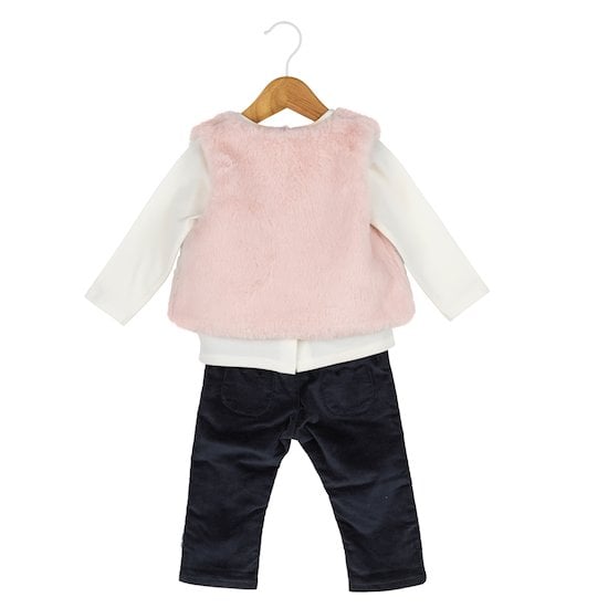 Cygne Ensemble Veste + Tee-shirt + pantalon Rose Swan  de P'tit bisou