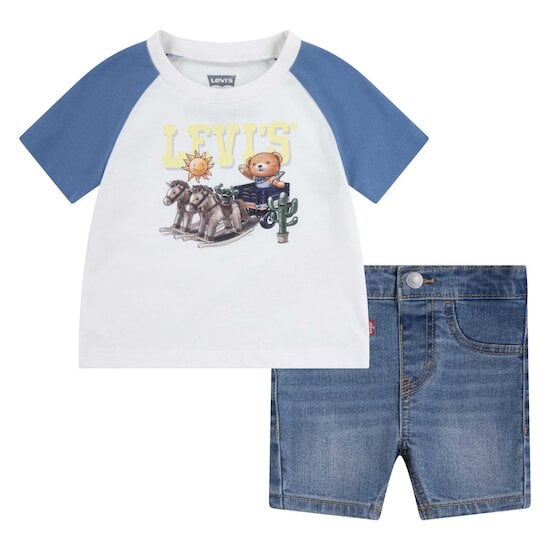 Ensemble Tee-shirt + Short Bleu  de Levi's Kids