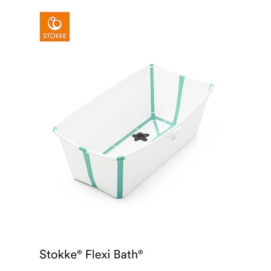 Baignoire Flexi Bath™ bouchon thermique Blanc/aqua de Stokke®, Stokke® :  Aubert
