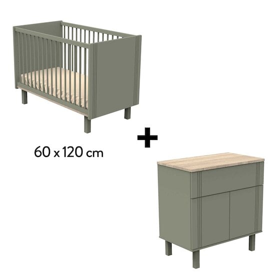 Chambre Eléonore Duo : lit 60 x 120 + commode   de Sauthon Baby's Sweet Home