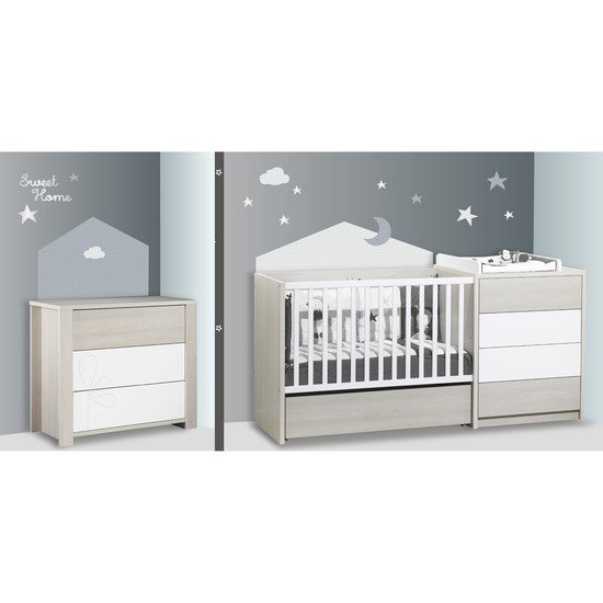 Celeste stickers muraux home 100x70 Gris  de Sauthon Baby's Sweet Home