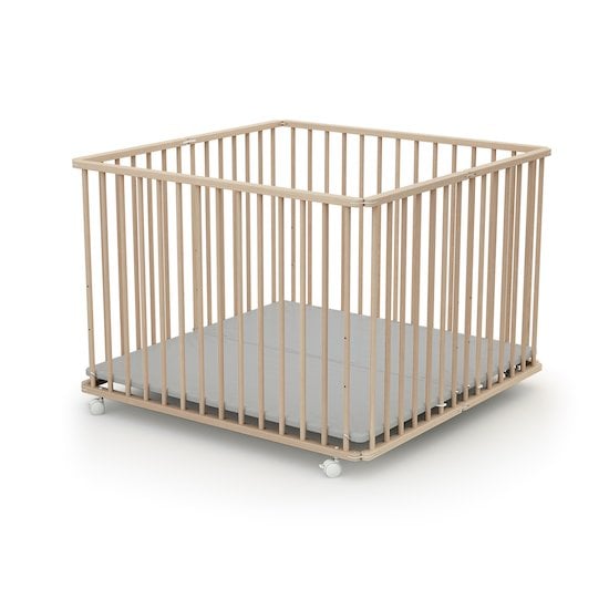 Parc pliant en bois Brut 100 x 100 cm de Formula Baby