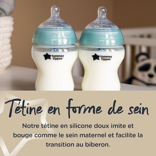 Biberon anti-colique avancé x1 décoré Bleu 340 ml de Tommee Tippee, Biberons  PP (polypropylène) : Aubert