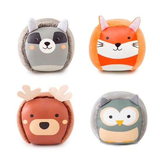 Les Dooballs - set de 4 balles doudous Forêt  de Little Big Friends