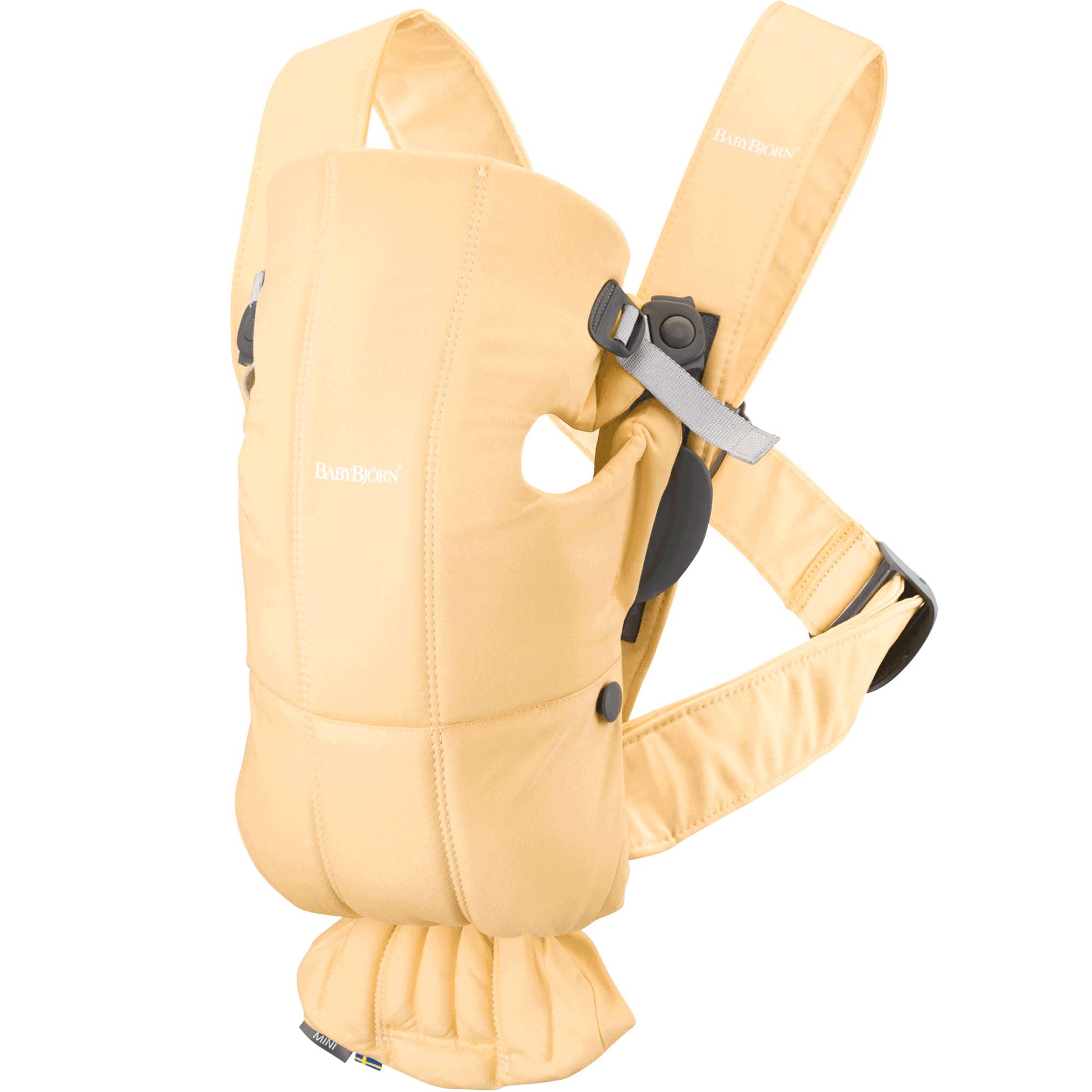 Porte Bebe Mini Jaune Clair Coton De Babybjorn Porte Bebe Ventral Aubert