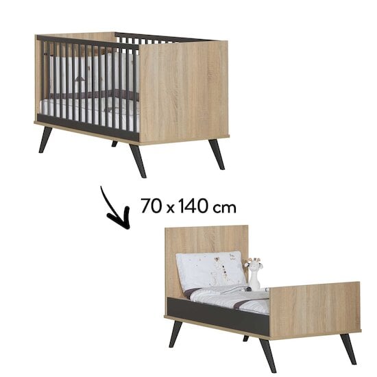 New York Little Big Bed évolutif  70 x 140 cm de Sauthon Baby's Sweet Home