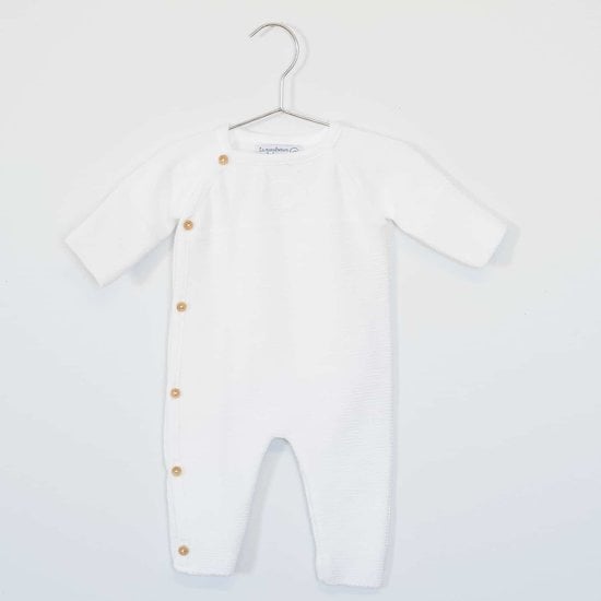 Petits chats Combinaison en tricot Blanc Naissance de La Manufacture de Layette