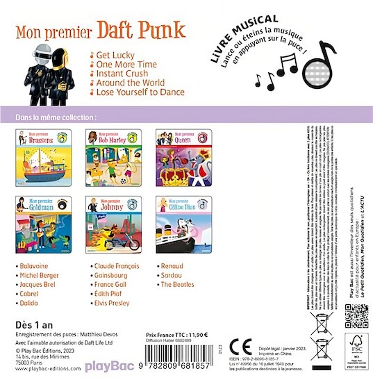 Livre musical Mon premier France Gall de PlayBac, Livres : Aubert