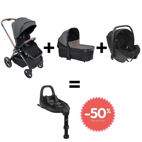 Offre Chicco : poussette Mysa + nacelle + siège auto Kory = base à -50%   de Chicco