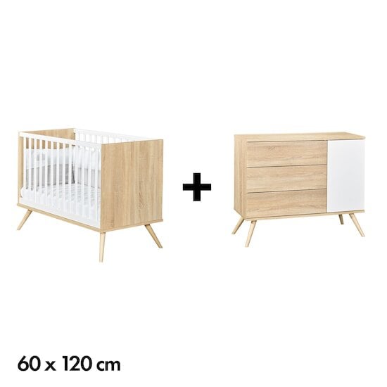 Chambre Seventies : Lit 60x120 + Commode   de Sauthon Baby's Sweet Home