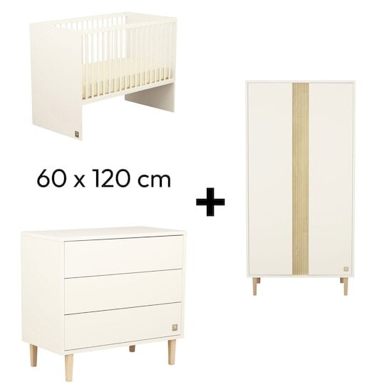 Chambre Paloma : Lit 60x120 + Commode + Armoire   de Sauthon Baby's Sweet Home