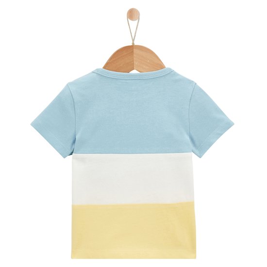 Sweet Summer T-shirt manches courtes à rayures jaune et bleu  de P'tit bisou