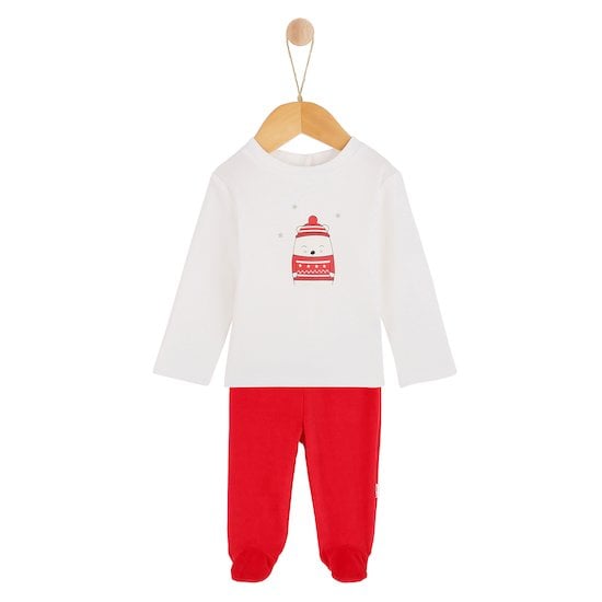 Noël Pyjama 2 pièces rouge et blanc  de P'tit bisou