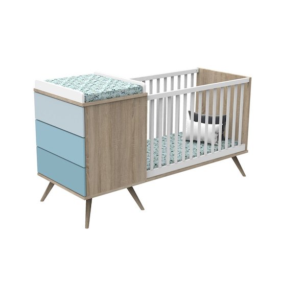 Seventies Lit Combine 60x1 Evolutif Bleu De Sauthon Baby S Sweet Home Ensembles Evolutifs Aubert