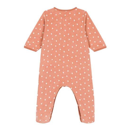 Pyjama bébé coeur en velours PETIT BATEAU - blanc imprimé, Bébé