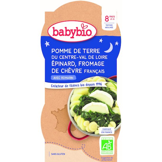 Bol Pomme De Terre Du Centre Val De Loire Epinard Fromage De Chevre 2 X 0 G De Babybio Les Petits Pots De Legumes Pour Bebe Aubert