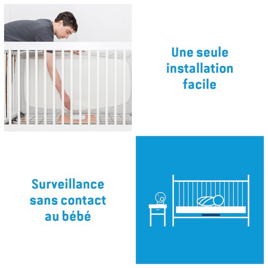 Moniteur mouvements & respiration + Babyphone sans onde Premium