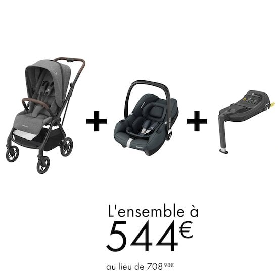 Offre Maxi-Cosi : poussette Leona 2 + siège auto Cabriofix + base Cabriofix à 544€ au lieu de 789,97€   de Maxi-Cosi