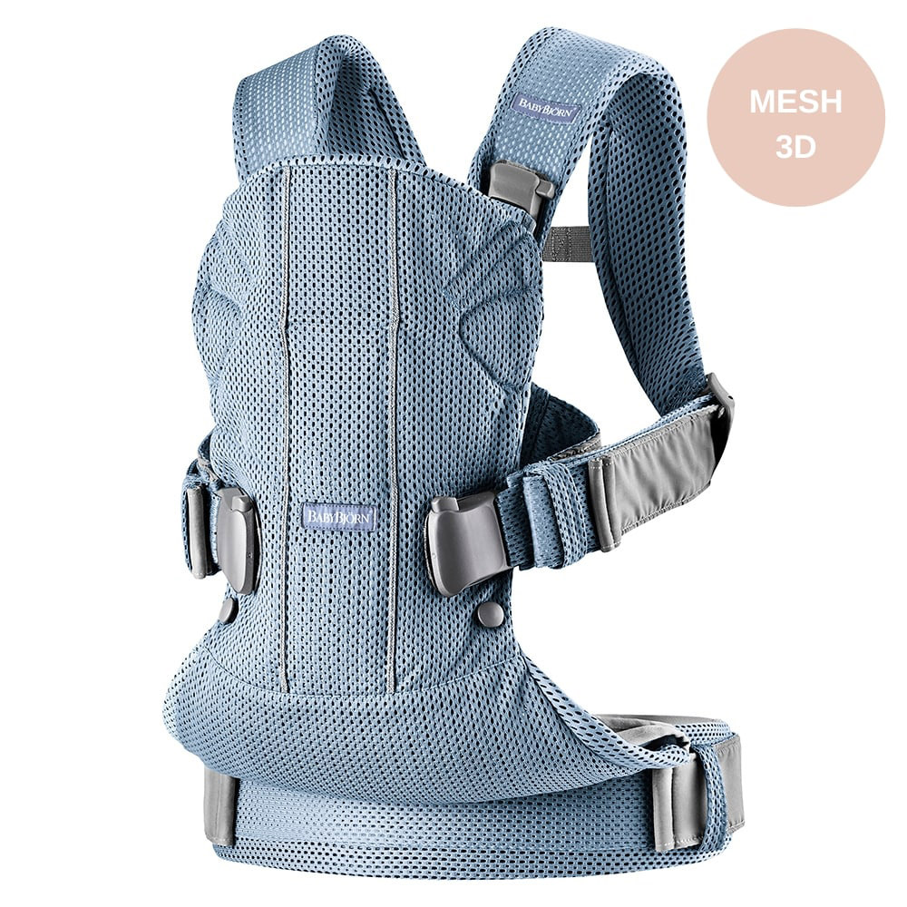 Porte Bebe One Air Bleu Ardoise Mesh 3d De Babybjorn Porte Bebe Ventral Aubert