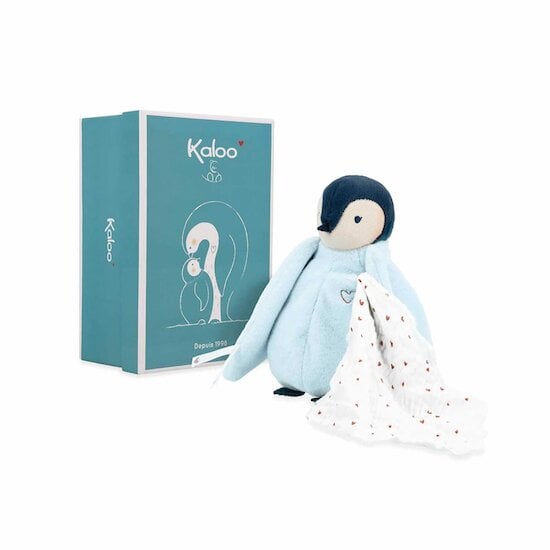 Peluche à bisous manchot Bleu 20 cm de Kaloo