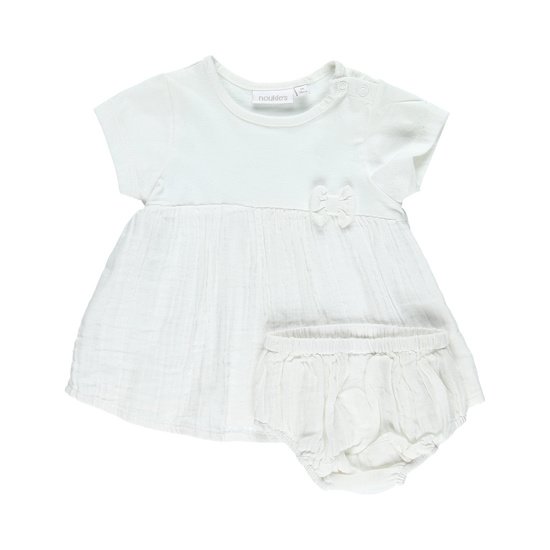 Ensemble robe + bloomer collection Cocon Fille Blanc  de Noukies