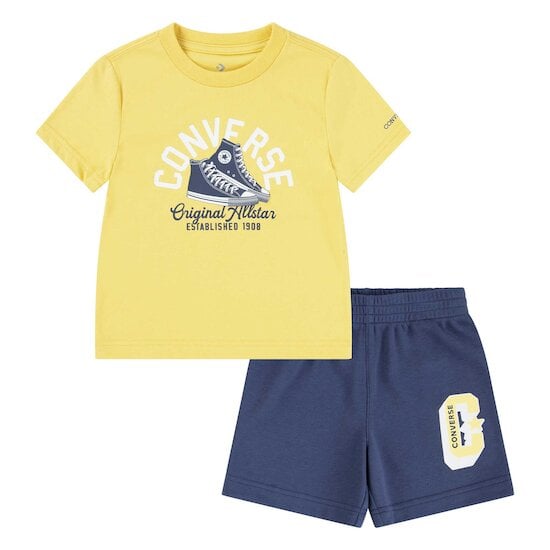 Ensemble t-shirt + short Jaune / Bleu  de Converse