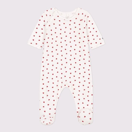 Pyjama en velours pour bébé Cœurs  de Petit Bateau