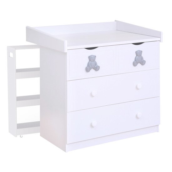 Étagère roulante pour commode Perle ou Alice Blanc  de Théo