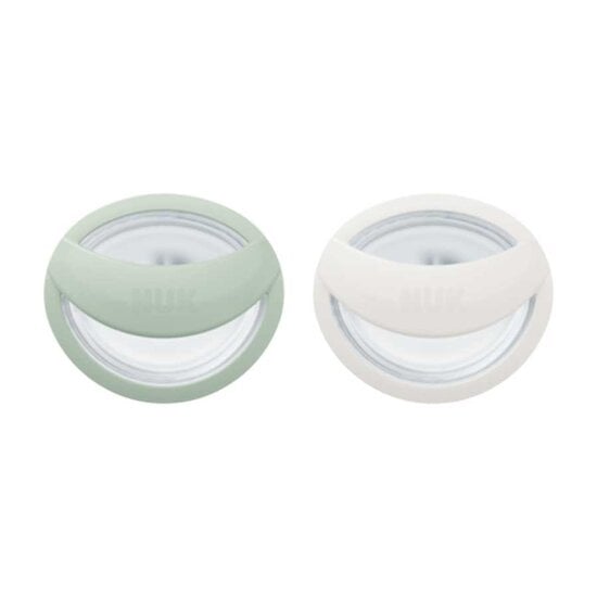 Lot de 2 Sucettes en silicone Mommy Fell Vert/blanc 0-9 mois de Nuk