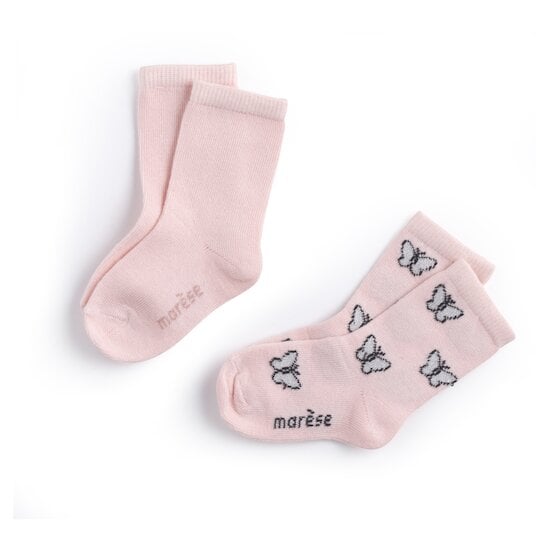 Tendre Botanique Lot de 2 paires de chaussettes Rose 23/24 de Marèse