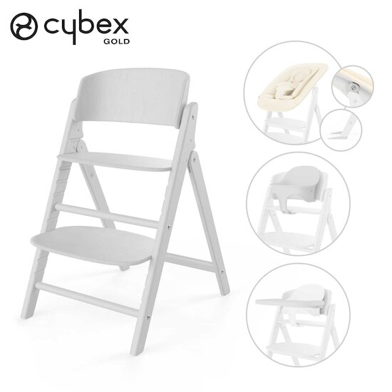 Chaise haute Click & Fold pack 4en1 All White  de CYBEX