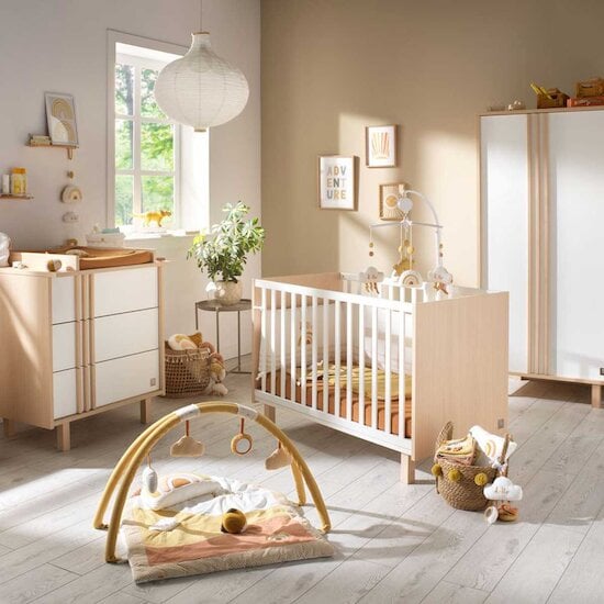 Chambre Nature : Lit 60x120 + Commode + Armoire   de Sauthon Baby's Sweet Home